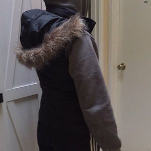 Banana Republic XXS fur hooded vest